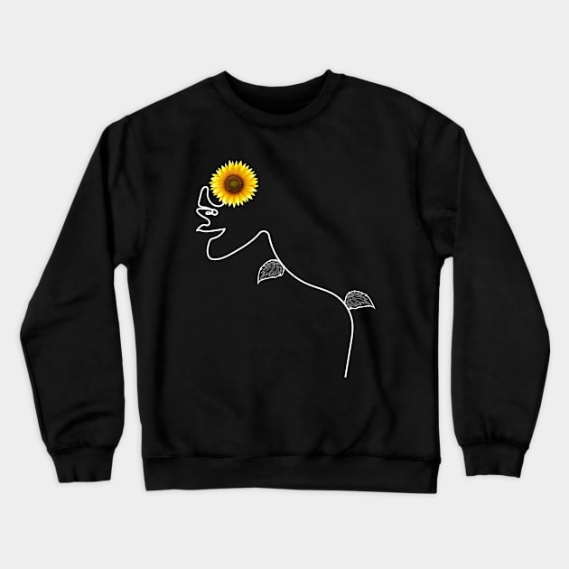 Rise, Shine and be Happy | One Line Drawing | One Line Art | Minimal | Minimalist Crewneck Sweatshirt by One Line Artist